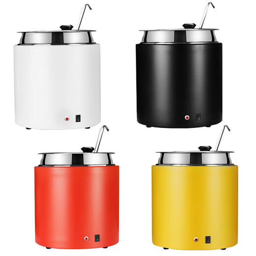 Suiqi Dry Warm Soup Pot Commercial Insulated Soup Bucket Buffet Stainless Steel 304 Soup Pot Black 10L 304 Liner