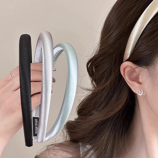 Xiang Wan hairband, hairpin, face-showing, small satin hairband, women's high-end headband, hair-pressing, face-washing hairpin, high-ceiling headwear