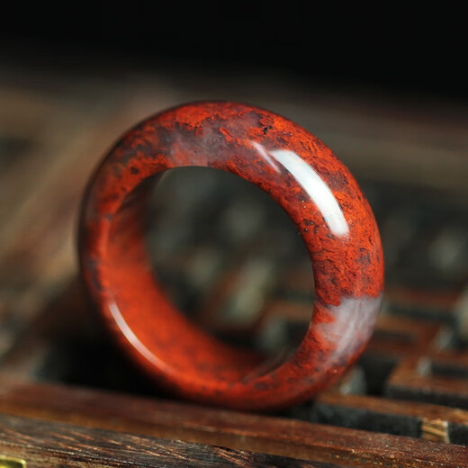 Bindao natural Guilin chicken blood jade ring chicken blood stone ring jade ring ring jade jade ring men and women size 8