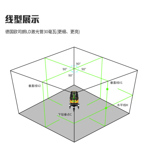
Laser Level Laser Level High Light Thin Line 3 Line 5 Line Green Light Enhancement Point High Precision High Light LSG6860D Room Outdoor Infrared Laser 5 Line 686 Double Electric [Best Selling Model]