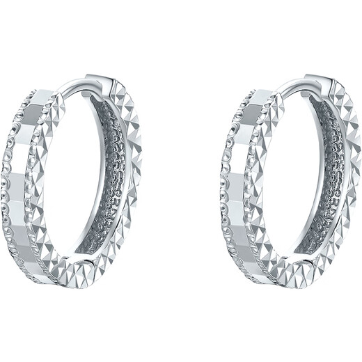 Saturday Fu platinum earrings PT950 hoop earrings B0913482 pair, about 3.34g, birthday gift