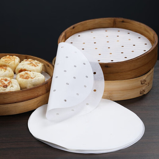 Fangcaodi steamer paper 100 sheets disposable steamed buns steamed bun paper pad small steamed bun non-stick pad paper cage drawer paper diameter 27CM