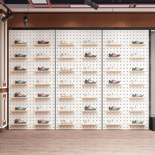 Musong perforated board storage rack, custom punch-free accessories, wooden wall storage rack, entrance wall decoration display rack, 5 matchsticks, price calculated based on square meter