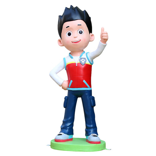 Kangxinya Paw Paw Dog Cartoon Sculpture Fiberglass Internet Celebrity Store Entrance Shopping Mall Dog Ornaments Decorative Ornaments Milk Tea Shop Landscape Paw Paw Team Full Set of 4 Pieces 76-76-81-1.37 Customized