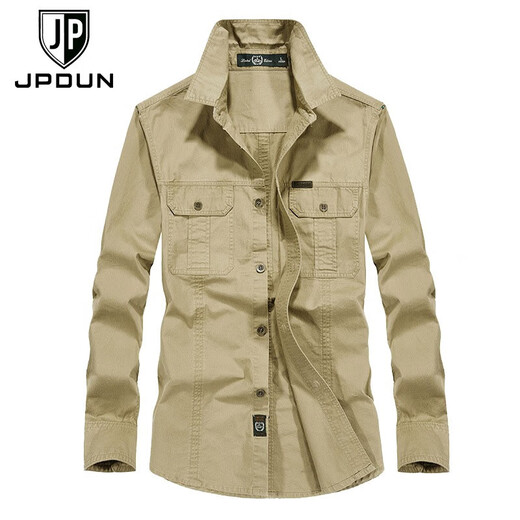 JP Autumn Outumn Outdoor Men's Long-Long Shirt Shirt Wask Camiseta casual 1283 Blue oscuro M-170