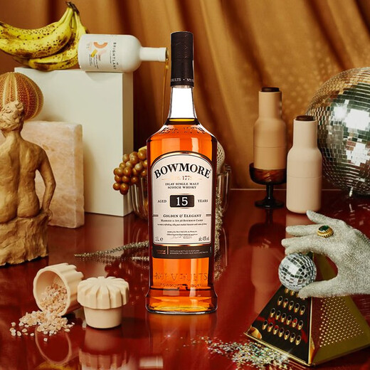 波摩（Bowmore）10年12年15年单一麦芽苏格兰威士忌 英国原装进口 洋酒进口威士忌 波摩15年 1000mL 1瓶