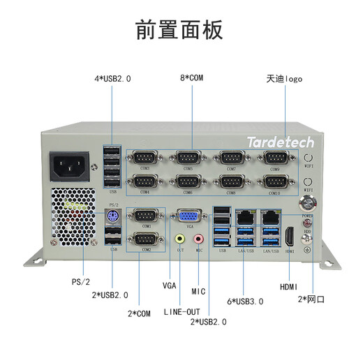 天迪工控IPC-160(Z300)国产信创紧凑型嵌入式工控机兆芯KX-U6780.支持统信麒麟系统 兆芯KX-U6780/4G工业内存/128G固态
