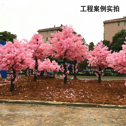 Flower e-flow simulated cherry blossom fake peach tree large plant simulated cherry blossom tree simulated peach blossom tree wishing tree peach blossom living room decoration extension 3 meters high and 2 meters extended