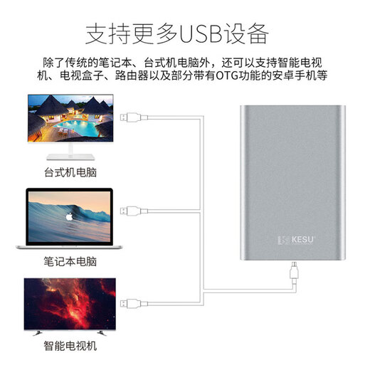 科硕（KESU） 移动硬盘 USB3.0  大容量安全加密 高速外接存储 K201-皓月银 500G  标准套餐
