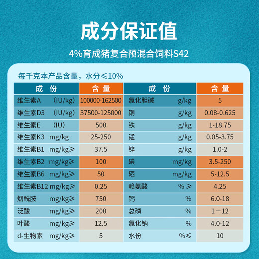 Zhenqi 4% breeding pig premix S42 medium pig premix pig feed fast 95 animal husbandry Zhenqi