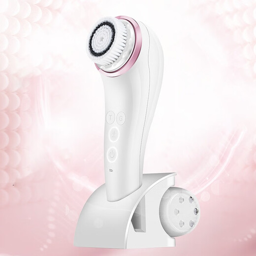 Reena sonic cleansing instrument for women, facial cleansing instrument for women, facial cleansing brush, facial cleansing artifact, facial cleansing instrument, facial cleansing instrument, ivory white, with 2 brush heads