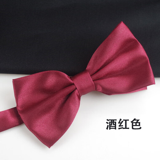 SHANGGE bow tie wedding groom best man bow solid color collar flower wine red bow suit shirt dress bow tie fresh maroon