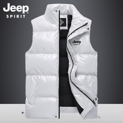 JEEP SPIRIT gilet gilet rembourré en coton pour hommes gilet d'automne et d'hiver pour hommes gilet thermique épaissi décontracté veste coupe-vent d'extérieur en coton pour hommes 683 bleu XL