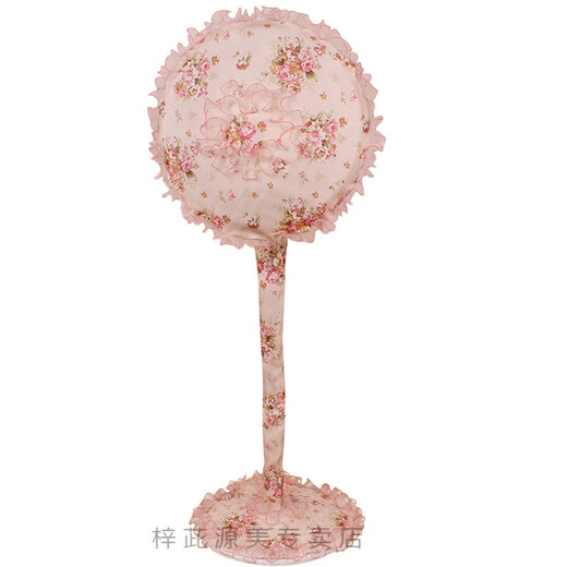 Tablecloth/cover floor fan dustproof cover Pastoral floral lace fabric all-inclusive electric fan cover floor fan cover dustproof 2-piece set small sun platform fan cover Poetry flower language-blue-head