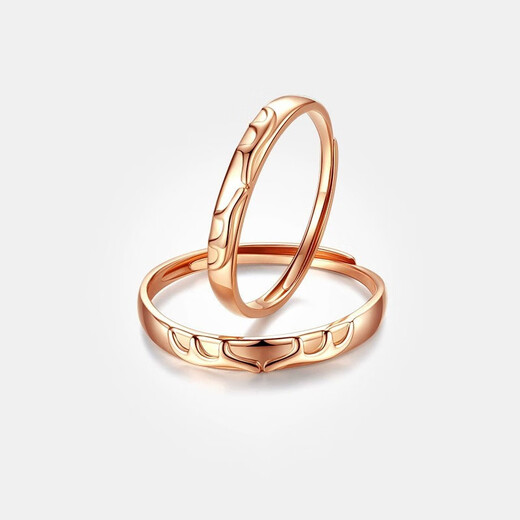 Shengbei 18k gold Yilu has you couple ring for girls, a pair of rose gold rings, Valentine's Day birthday gift for girlfriend, a pair - 18k gold Yilu has you ring + certificate