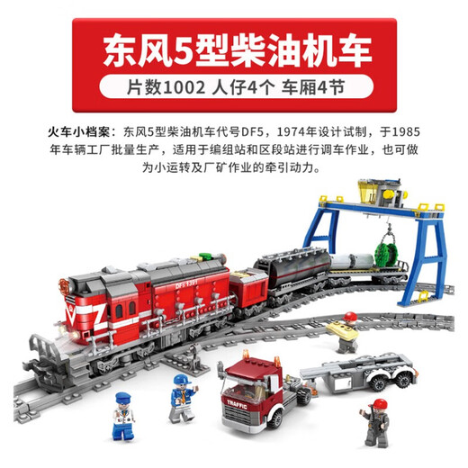 高铁火车积木带轨道电动地铁列车站拼装模型男孩儿童玩具生日礼物 帕芬比利蒸汽火车892颗粒