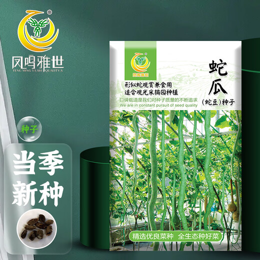 Fengming Yashi snake bean seeds are sown in all seasons, ornamental seeds, wild vegetables, potted vegetables, snake melon seeds, 20 seeds
