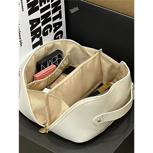 New high-end large-capacity toiletry and cosmetic storage bag, portable pillow storage bag for outings - random color, high-end pillow cosmetic bag - mocha brown