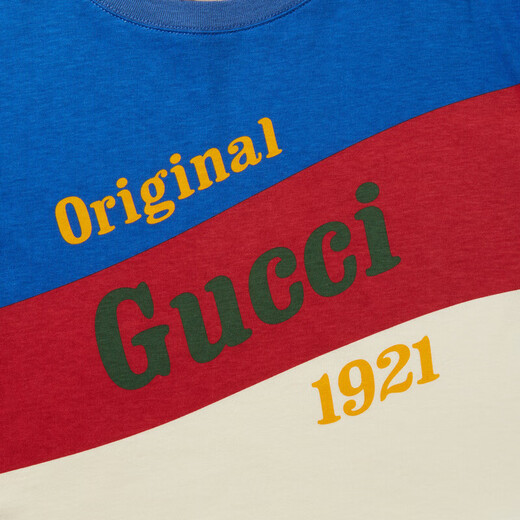 Camiseta de manga corta de cuello redondo de cuello redondo de Gucci