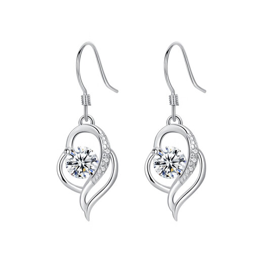 Ji Shizhe platinum earrings for women PT950 long earrings, elegant high-end earrings, birthday and Valentine's Day gifts for girlfriend and wife, platinum blue diamond earrings, exquisite gift box