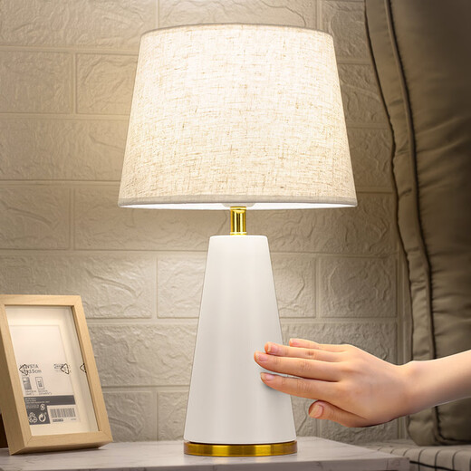 宅品（home taste）北欧床头柜台灯轻奢床头装饰台灯卧室床头灯家用简约现代高端触摸 【哑白】 按钮开关+单一亮度 暖光 5W