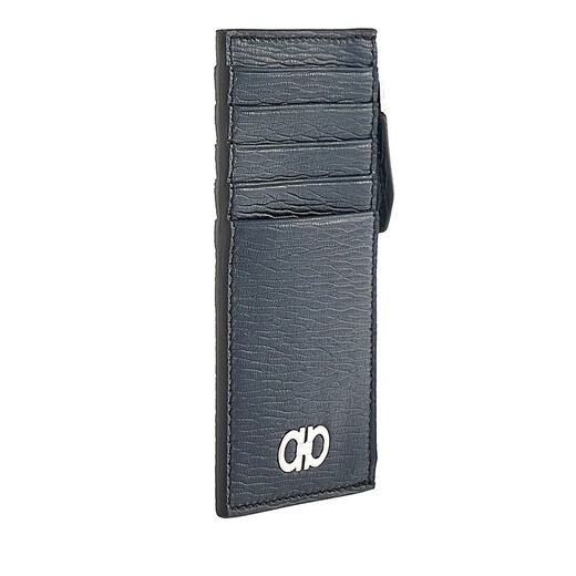 菲拉格慕（Ferragamo）零钱包男女通用徽标装饰中长款卡包 藏蓝色0751736