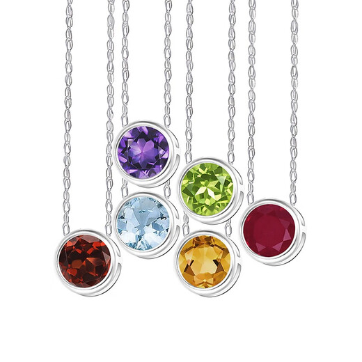 Banach birthstone necklace colored gemstone pendant 14K exquisite small gemstone clavicle chain as a birthday gift for girlfriend December - Tanzanite