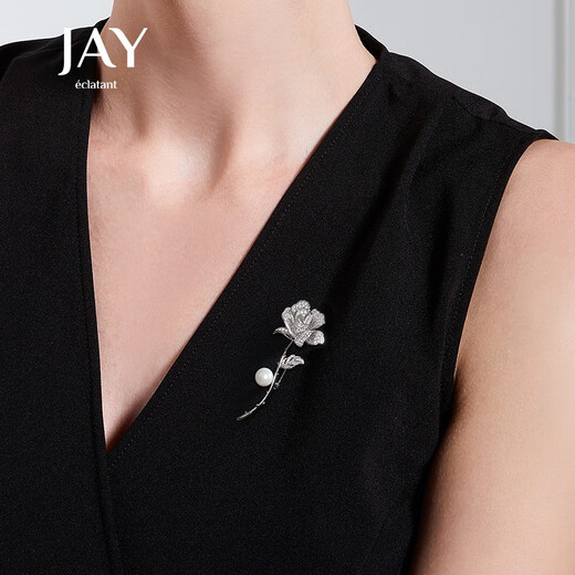 Jay Rose Brooch Women's Imitation Pearl Corsage Accessories Birthday Gift for Elder Mothers and Mother-in-law