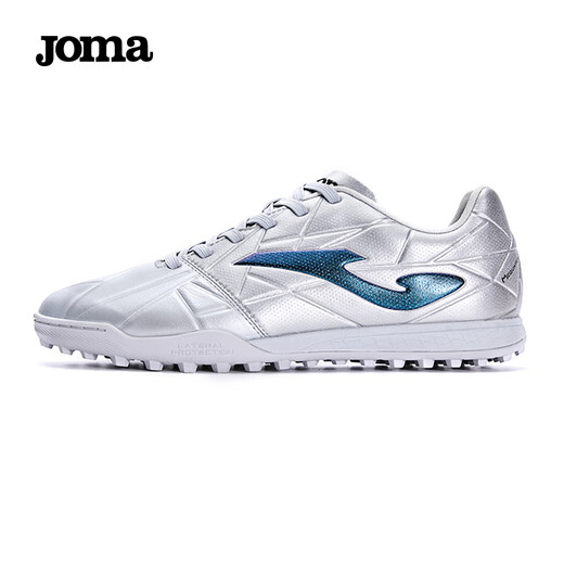 JOMA kangaroo leather football shoes men's TF broken nails anti-slip wear-resistant professional football training shoes silver 42