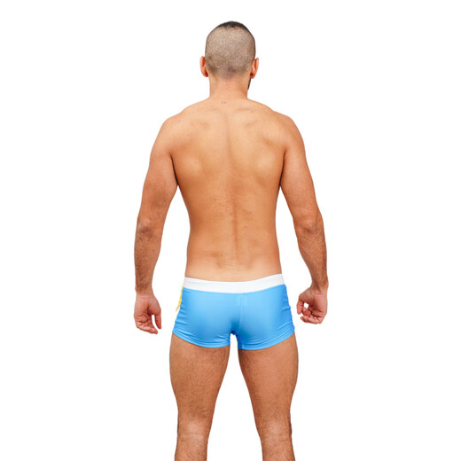 TADDLEE Badehose Herren, elastisch, bequem, Boxer-Badeanzug, schnell trocknend, atmungsaktiv, modisch, große Größe, Herren-Badehose, Resort, Hot-Spring-Badeanzug, hellblau, M 155–190 cm, 60–72,5 kg