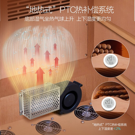 Meijing (raching) MA50 constant temperature and humidity cigar cabinet humidifier compressor precise temperature control and humidity control cigar humidor humidor household starry black (Spanish cedar wood shelf)