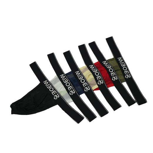 Confidential delivery mesh thong men's sexy underwear ice silk seamless thin see-through sexy underwear red M