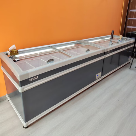 AUCMA (AUCMA) commercial freezer island cabinet horizontal display cabinet large capacity quick freezer 1.8/2.0 meters glass door Supermarket combination refrigerator ice cream ice cream refrigerator 690L straight cabinet push and pull up and down 2000*825*845