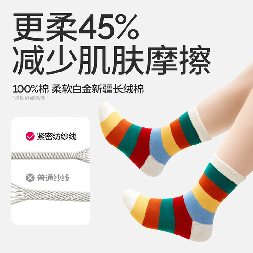 Baby children's socks spring and autumn student pure cotton A-type baby girl's mid-calf socks pure cotton girls boys summer thin style