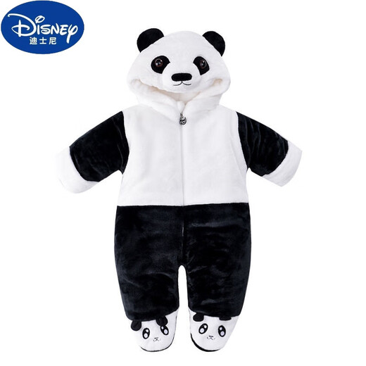 Disney (Disney) baby thermal jumpsuit thickened baby hoodie plus velvet outing clothing cartoon crawler with foot padded clothes for autumn and winter Elf winter style plus velvet and thickening-covers hands and feet Size 59 recommended for newborns