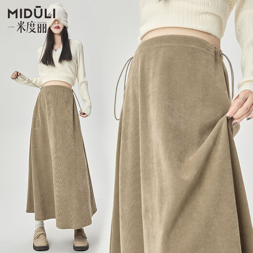 Miduli Maternity Skirt Autumn and Winter European Cotton Velvet Skirt A-Line Pleated Skirt Winter Pregnancy Long Skirt Maternity Wear Black XL