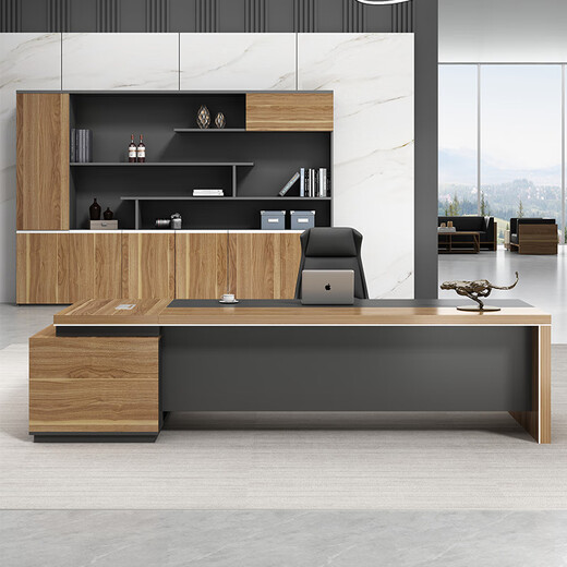 Dingke Furniture Office Boss Desk President Desk Manager Desk Modern Simple Executive Desk Leadership Desk and Chair Combination 1.6 meters (excluding side cabinets)