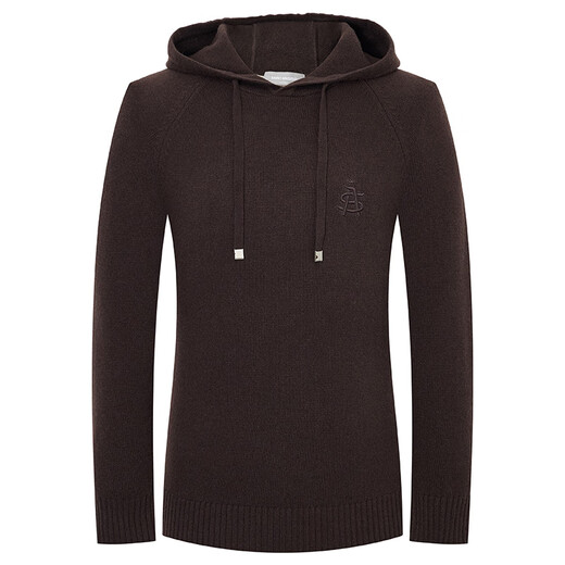 Angel Bird Wool Sweater Men's Autumn and Winter Men's Fashion Casual Soft Wool Long Sleeve Hooded Wool Sweater Tops for Men Dark Maroon L -48(175/96)