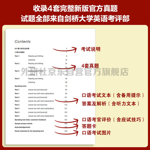KET Youth Edition New Question Type Official Real Questions 1 2025 Cambridge General Level 5 Examination, authorized by Cambridge, including answers, super detailed analysis, and examiner's evaluation (with code scan audio and spoken sample video)