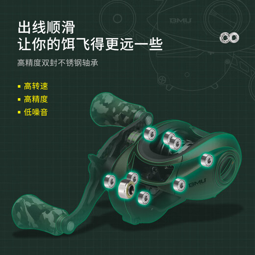 Beimingyu MP5 water droplet micro-lua fishing reel, black pan-purpose long-range anti-explosion line, all-metal fishing reel, water droplet wheel MP5-C8 right hand (general-purpose line cup)