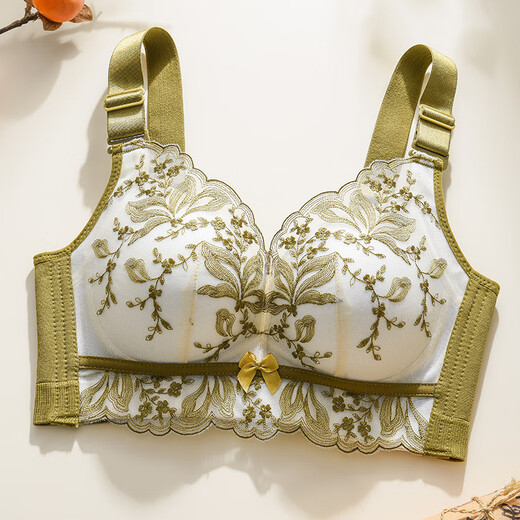 Nikita women's underwear for small breasts, push-up, auxiliary breast adjustment, thin at the top, thick at the bottom, embroidered lace, wire-free bra, champagne color 9929 90A B/40AB