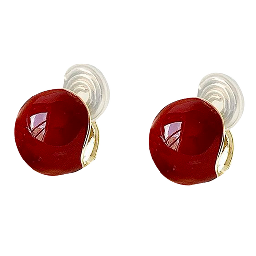 Core luxury Acacia bean earrings, a pair of earrings for women, fashionable and simple ball earrings, practical Valentine's Day gift for girlfriend, red