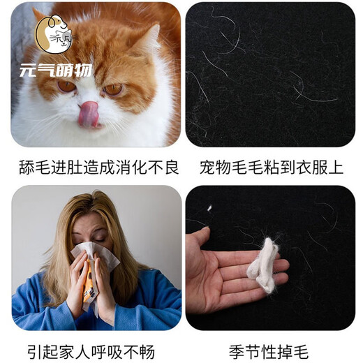 Yuanqi cute pet pet comb cat comb dog comb comb hair brush artifact stainless steel flea comb dog hair removal comb to remove floating hair large fine-toothed flea comb (white)