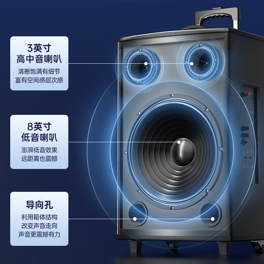 Shinco square dance audio outdoor trolley speaker high-power home karaoke Bluetooth mobile high-volume amplification wireless microphone stall subwoofer 8 inches
