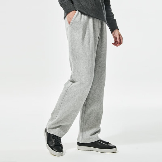 ThombnailTB American fashion brand solid color heavyweight straight sweatpants for men and women in autumn and winter loose drapey wide-leg sports and casual trousers light gray XL size 3 (150-170Jin Jin equals 0.5 kg)