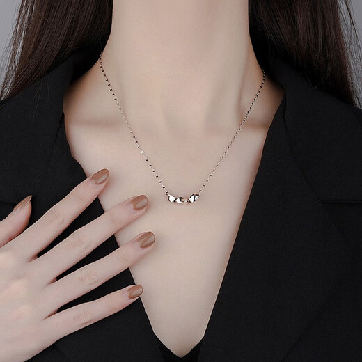 Ginqianhui 999 sterling silver necklace for women 2025 new transfer bean pendant, high-end light luxury birthday gift for girlfriend and wife 999 pure silver transfer bean necklace + seven warehouse delivery / next day delivery rose gift box for wife / with jewelry certificate / Valentine's Day girl gift