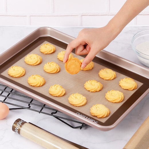 Schulküche Wachstuch-Backformmatte, quadratische Kuchenbackwerkzeuge, kein Schneiden erforderlich, hochtemperaturbeständig, wiederverwendbarer Ofen, verwenden Sie Nr. 5 Silikonmatte WK9858 – geeignet für 15-Zoll-Pfanne