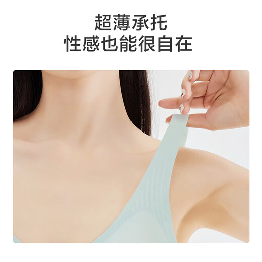 Jingdong Tokyo striped underwear women's bra breathable sexy small breast push-up beautiful back bra Crystal Skin L