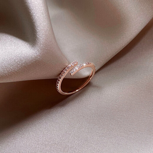 Ring women's retro personality ins new fashion pinky tail ring Korean style Chinese simple cold style internet celebrity ring open ring rose gold