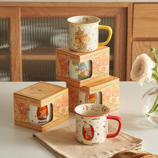 Siyue Xingren co-branded mug, cute ceramic mug, couple water cup, birthday gift for women's home store, Cheerilee Xingren 1 piece